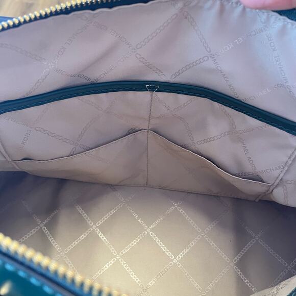 Michael Kors Maya Pebbled Leather Satchel Amazon Green - Picture 12 of 12